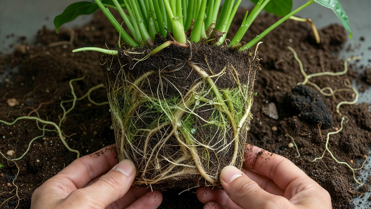 健康な植物の根